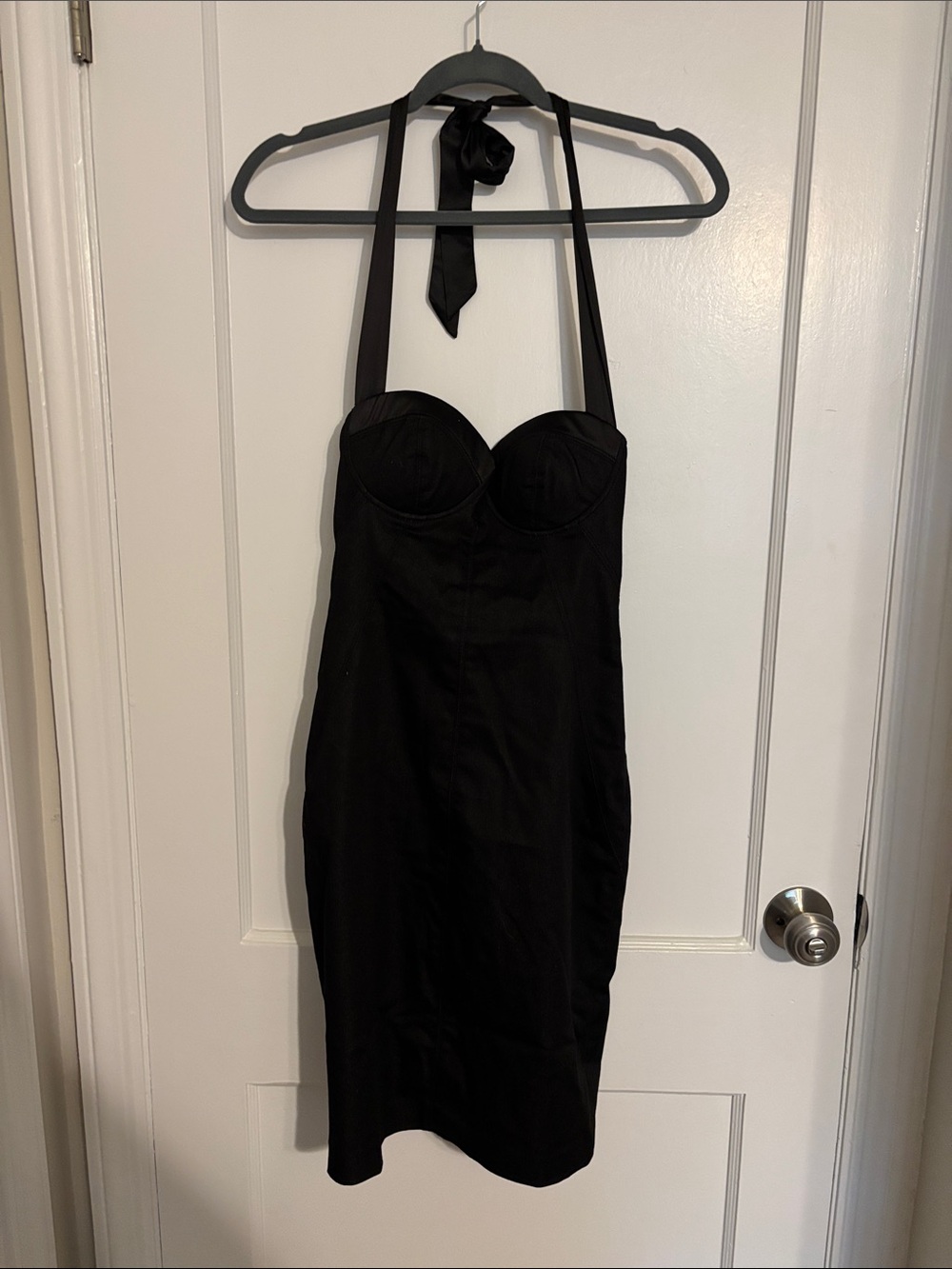 Marciano Black Strapless Bustier Sheath Dress